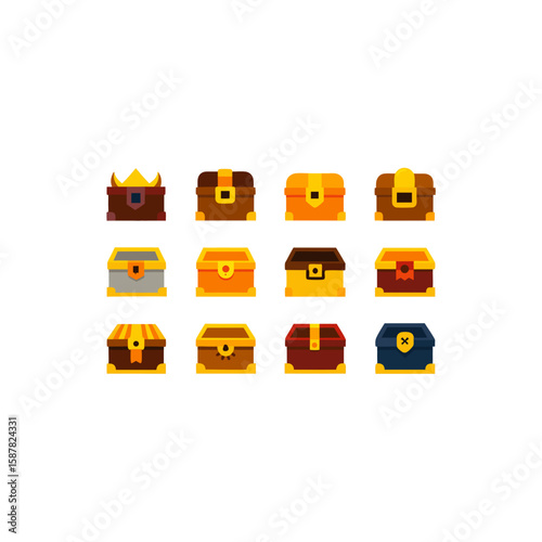 different cursed treasure chest icons set 