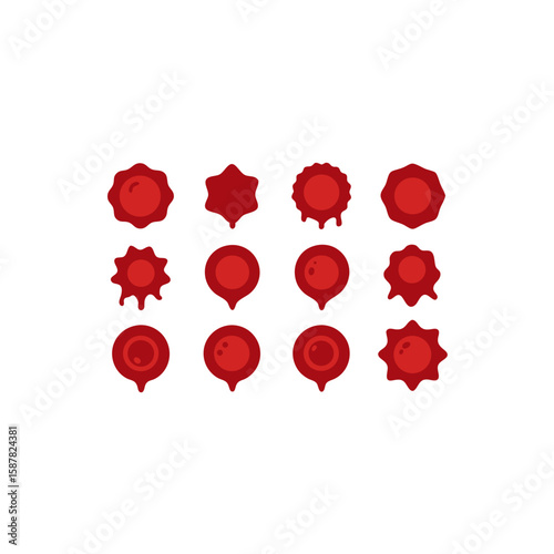  different cursed wax seal icons set on white 