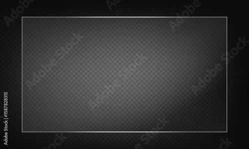 16:9 vector image of a mirror reflection, suitable for application on glass, plastic, or acrylic window surfaces. Offers a glossy, luminous appearance with bright highlights and transparency. 