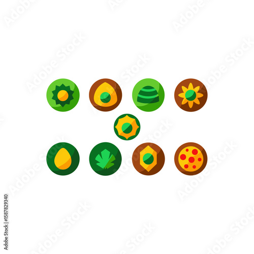  different jungle orb relic icons set 
