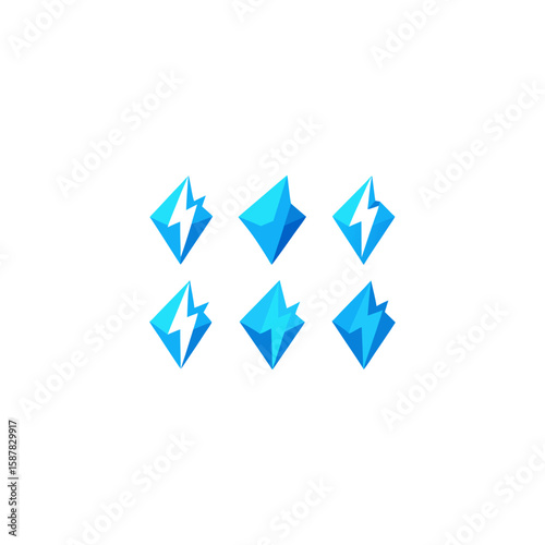Free Download different lightning crystal icons set on white   - GFXLoad