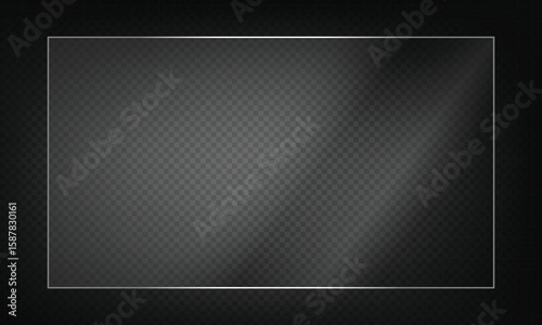 16:9 vector image of a mirror reflection, suitable for application on glass, plastic, or acrylic window surfaces. Offers a glossy, luminous appearance with bright highlights and transparency. 