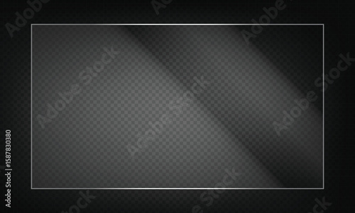 16:9 vector image of a mirror reflection, suitable for application on glass, plastic, or acrylic window surfaces. Offers a glossy, luminous appearance with bright highlights and transparency. 