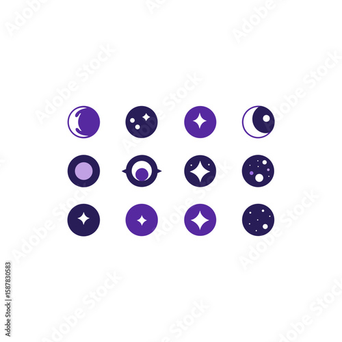  different mystical dream orb icons set 