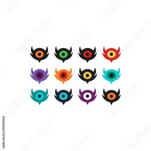  different spectral beast eye icons set 