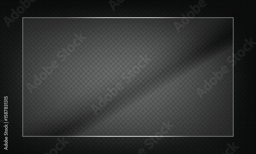 16:9 vector image of a mirror reflection, suitable for application on glass, plastic, or acrylic window surfaces. Offers a glossy, luminous appearance with bright highlights and transparency. 