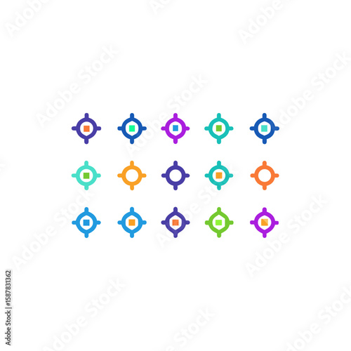  different spectral chain icons set 