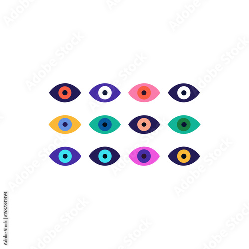  different spectral eye icons set 