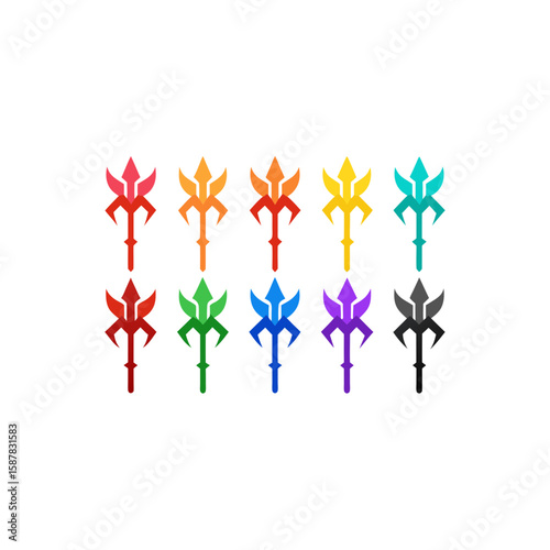 different spectral twin blade icons set 