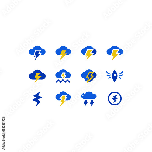different storm charged relic icons set 