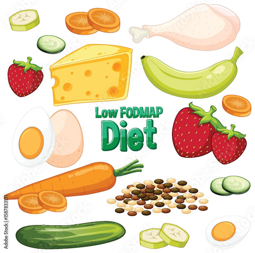 Low FODMAP Diet Food Vector Illustration