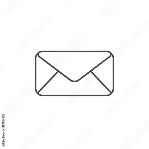 Line art mail icon  with transparent background PNG and JPEG image for your business