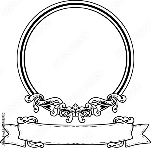 Wallpaper Mural round ornamental frame with space to add text below Torontodigital.ca