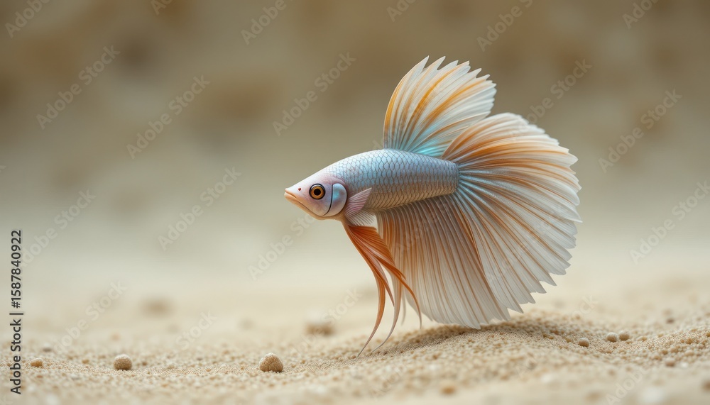 Obraz premium Stunning Betta Splendor: A Pastel Dream on Sand