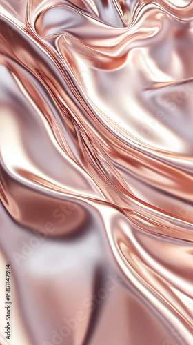 vertical composition of a smooth 3D metallic surface flowing