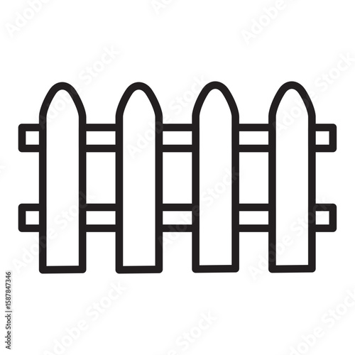 Simple Fence Icon for Home or Garden
