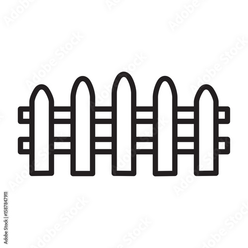 Simple Fence Icon for Home or Garden
