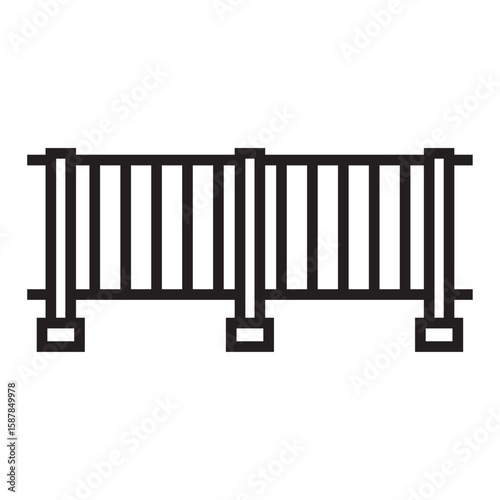 Simple Fence Icon for Home or Garden
