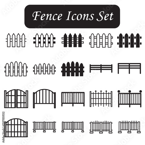 Simple Fence Icon for Home or Garden
