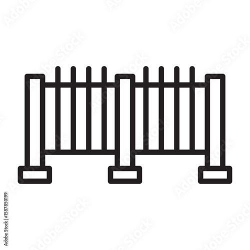 Simple Fence Icon for Home or Garden
