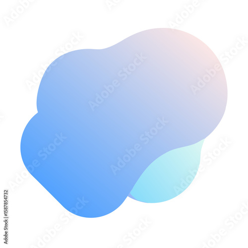 Abstract blob shape with smooth gradient transition from blue to pink on black background