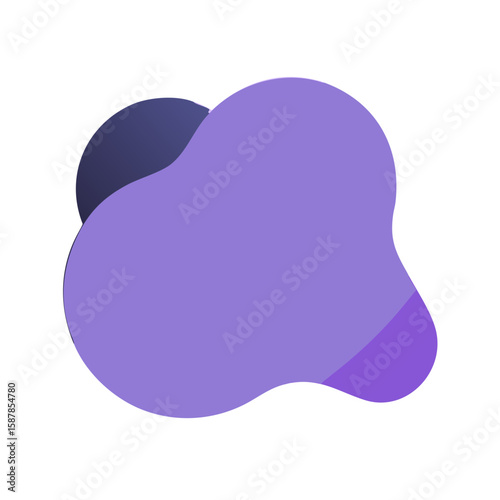 Abstract organic shapes with gradient purple and dark blue hues on black background