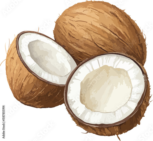 coconut isolated on white