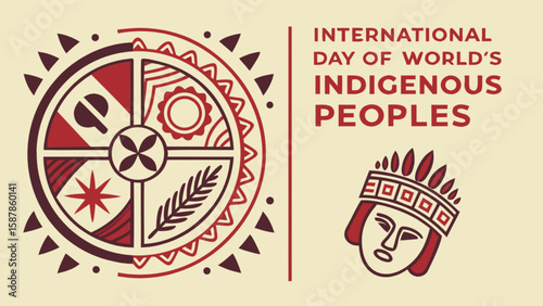 Celebrate international day of world's indigenous peoples with cultural heritage and traditions art