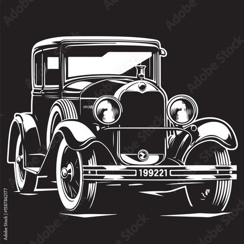 Side view of a transportation silhouette in high contrast