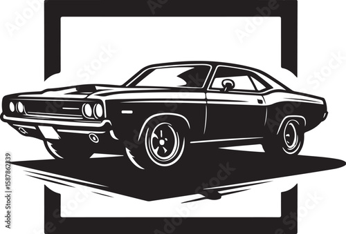 Side view of a transportation silhouette in high contrast