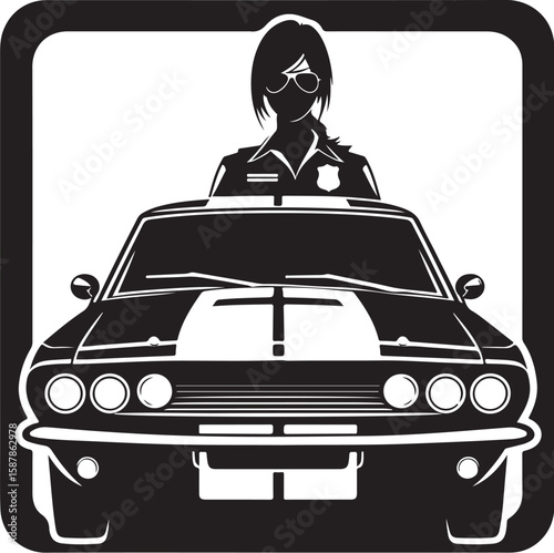 Side view of a transportation silhouette in high contrast