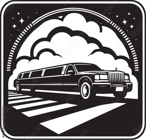 Side view of a transportation silhouette in high contrast