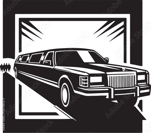 Side view of a transportation silhouette in high contrast
