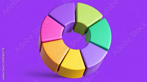 Flat Donut Chart with Pop-Out Segments.