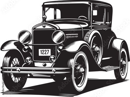 Side view of a transportation silhouette in high contrast