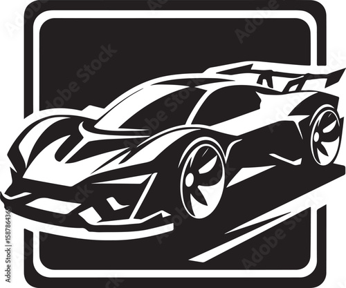 Classic vehicle form in clean silhouette vector
