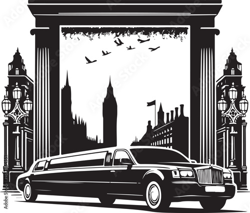 Classic vehicle form in clean silhouette vector