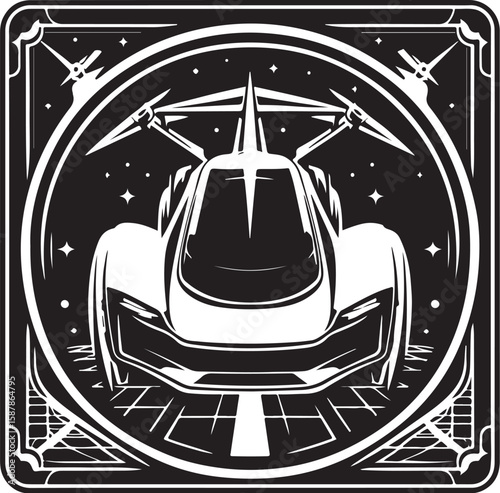 Classic vehicle form in clean silhouette vector