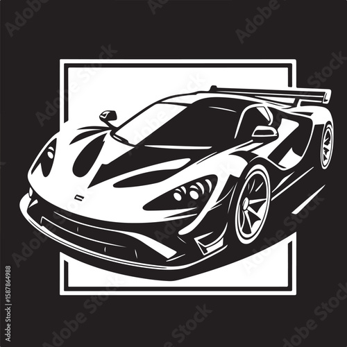 Classic vehicle form in clean silhouette vector