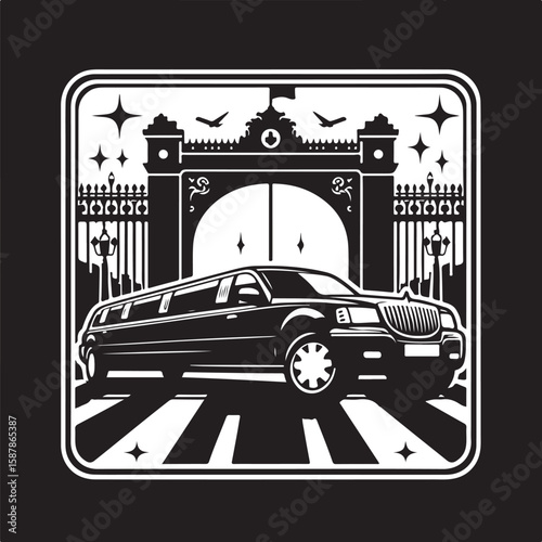 Classic vehicle form in clean silhouette vector