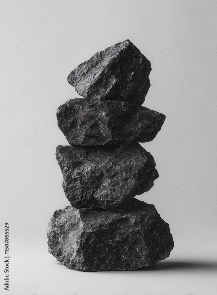 Fototapeta premium Dark stones stacked vertically