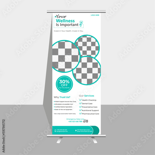 Creative Medical Rollup Banner for Marketing & Promotion