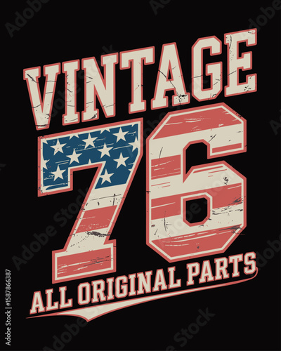 Vintage 76 Usa vector illustration