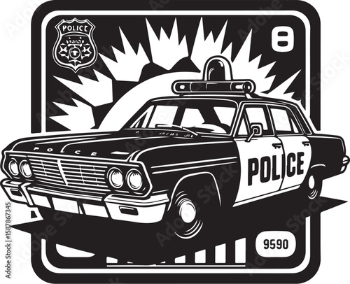 Black and white automotive shape for design use