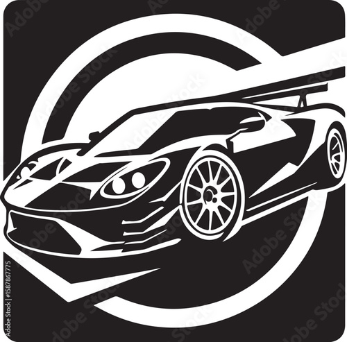 Black and white automotive shape for design use