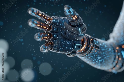 Artificial intelligence ai robot hand futuristic technology innovation automation future