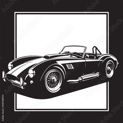 Abstract vehicle outline in solid black silhouette style
