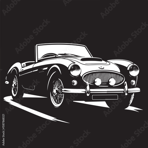 Abstract vehicle outline in solid black silhouette style