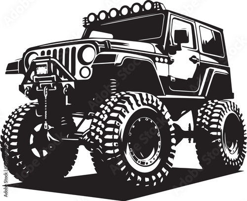 Abstract vehicle outline in solid black silhouette style