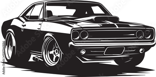 Abstract vehicle outline in solid black silhouette style
